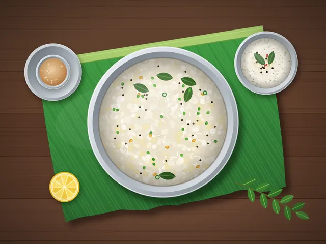 Idli upma made with crumbled idlis, mustard seeds and curry leaves in a bowl on a banana leaf